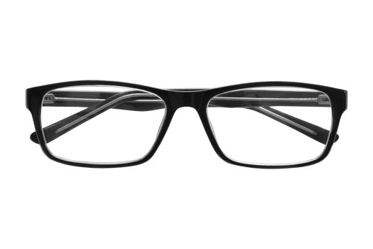 Black eyeglasses isolated on a transparent background png