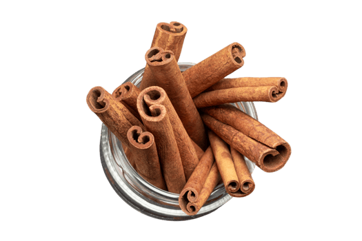Jar with cinnamon isolated on a transparent background png