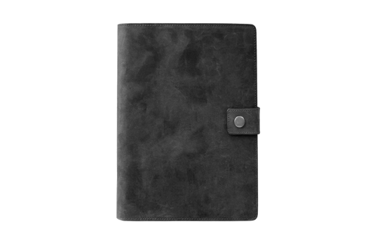 Black notebook isolated on a transparent background png