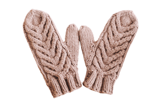 Beige gloves isolated on a transparent background png