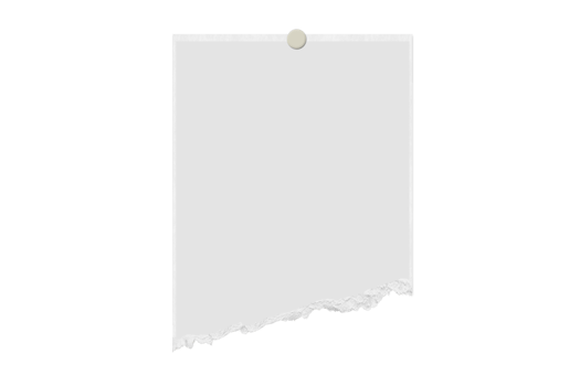 White torn paper isolated on a transparent background png