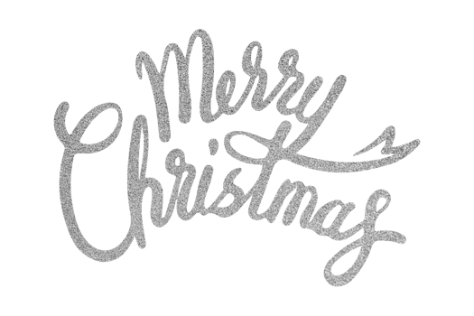 Silver christmas letters isolated on a transparent background png