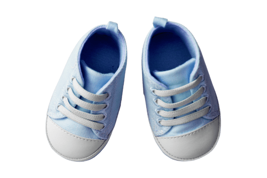 Blue baby shoes isolated on a transparent background png