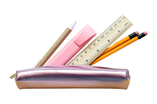 Pink pencil case isolated on a transparent background png