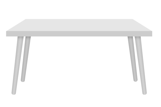 White table isolated on a transparent background png
