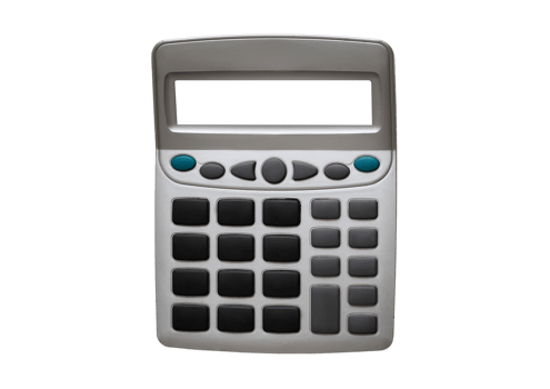 Gray calculator isolated on a transparent background png