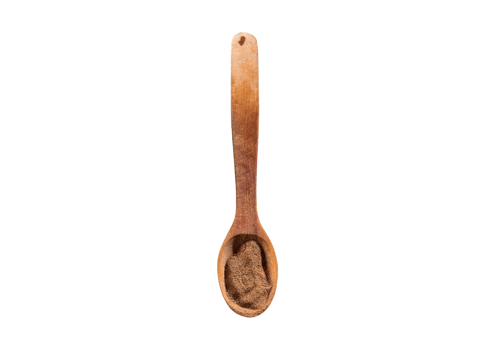 Spoon with powder chocolate isolated on a transparent background png
