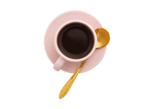 Rose cup of coffee isolated on a transparent background png