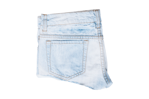 Blue denim shorts isolated on a transparent background png