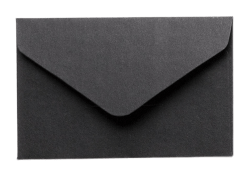 Black envelope isolated on a transparent background png