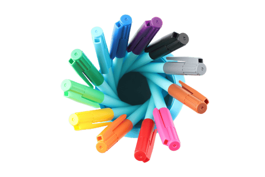 Colored markers isolated on a transparent background png