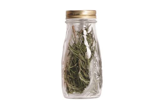 Jar with rosemary isolated on a transparent background png