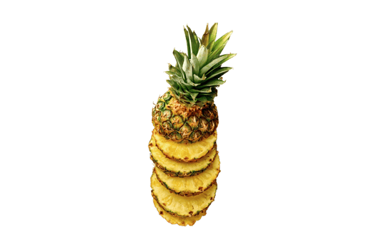 Chopped pineapple isolated on a transparent background png