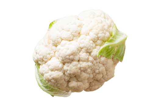 White cauliflower isolated on a transparent background png