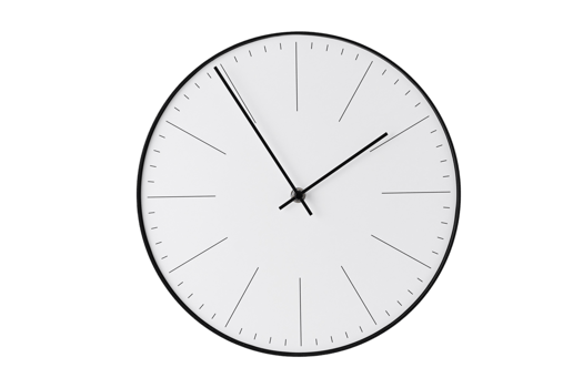 White clock isolated on a transparent background png