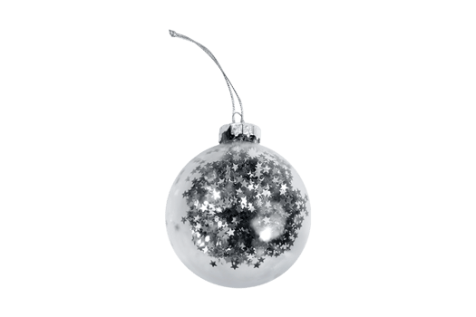 Silver christmas ball isolated on a transparent background png