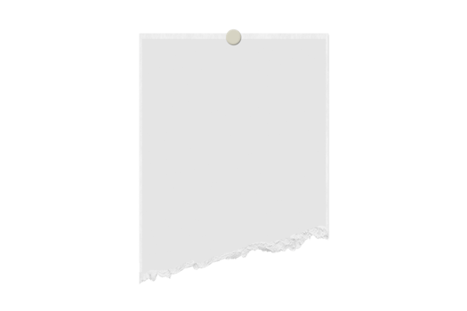 White torn paper isolated on a transparent background png