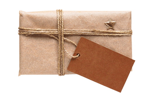 Beige gift box isolated on a transparent background png
