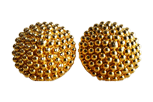 Golden earrings isolated on a transparent background png