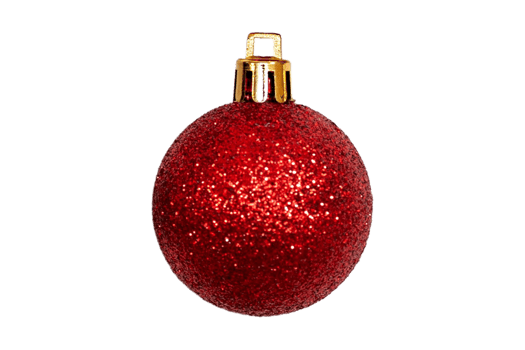 Red christmas ball decoration isolated on a transparent background png