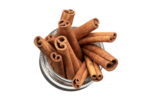 Glass with cinnamon isolated on a transparent background png