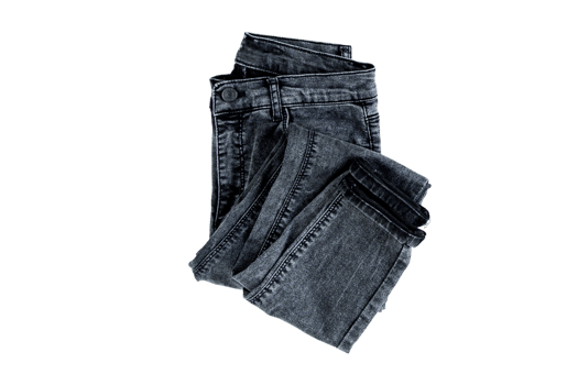 Black jeans isolated on a transparent background png
