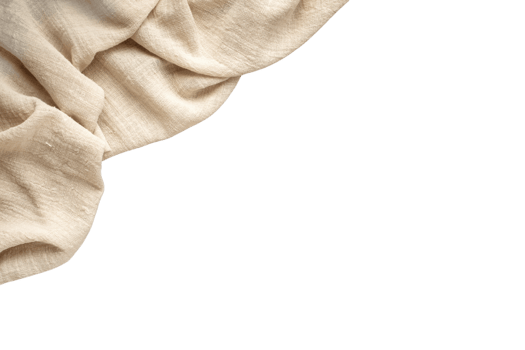 Beige fabric cloth isolated on a transparent background png