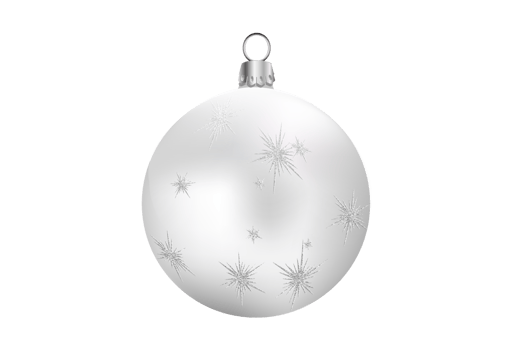 White christmas ball isolated on a transparent background png