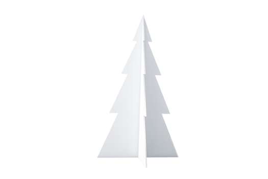 White christmas tree isolated on a transparent background png