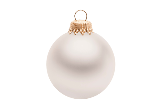 Silver christmas ball isolated on a transparent background png
