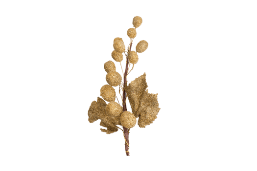 Gold decorative leaves isolated on a transparent background png