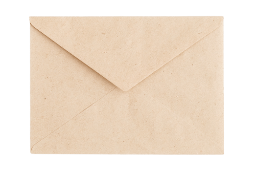 Beige envelope isolated on a transparent background png