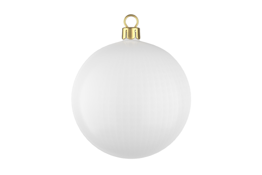 White christmas ball isolated on a transparent background png