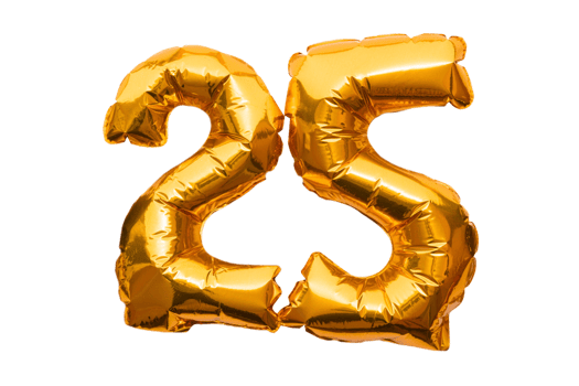 Gold balloon isolated on a transparent background png