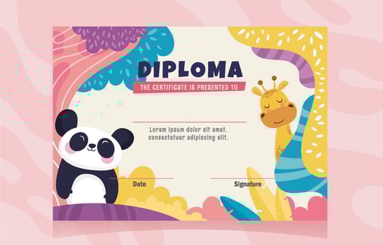 Diploma Template for Kids vector