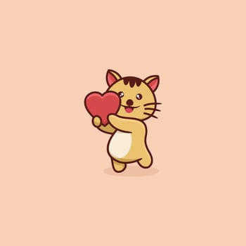 cute cat concept logo design vector