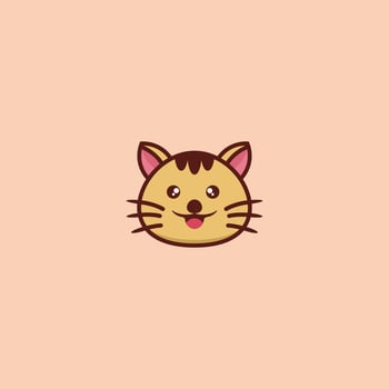 cute cat concept logo design vector
