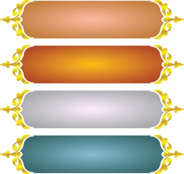 Set Of Luxury Golden Arabic Islamic Banner Title Frame Png Transparent Background Gold Text Box Vector Design Images