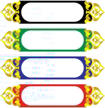 Set Of Luxury Golden Arabic Islamic Banner Title Frame Png Transparent Background Gold Text Box Vector Design Images