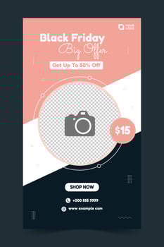Black Friday Vector Design Backgrounds for Social Media Stories. Mockup Design for Social Media Stories. For Instagram, Facebook Stories.