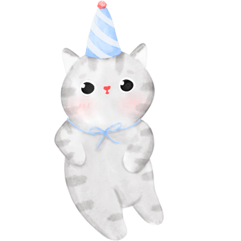 Happy Birthday Cat, Funny Cat, Cat illustration, Watercolor png