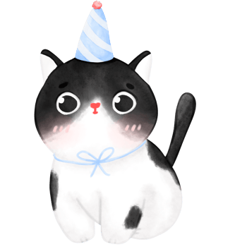 Happy Birthday Cat, Funny Cat, Cat illustration, Watercolor png