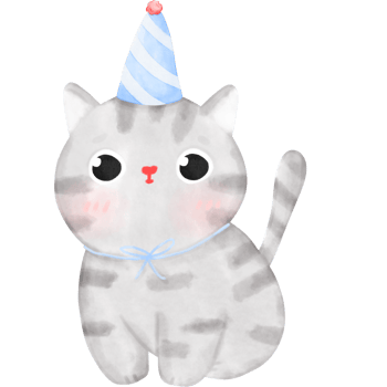 Happy Birthday Cat, Funny Cat, Cat illustration, Watercolor png