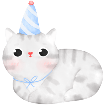 Happy Birthday Cat, Funny Cat, Cat illustration, Watercolor png