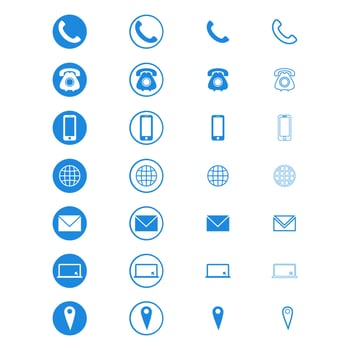 Contact us icon. Website icon symbol. Communication icon set vector illustration