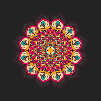Vector colorful decorative round floral shaped mandala pattern illustrated background