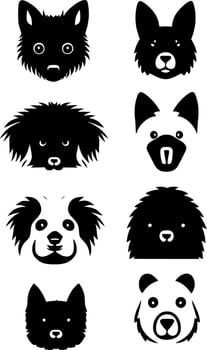 set of dog cartoon icon vector