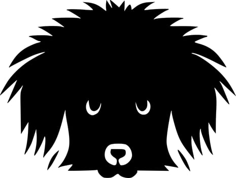 black and white of dog cartoon icon shape vector