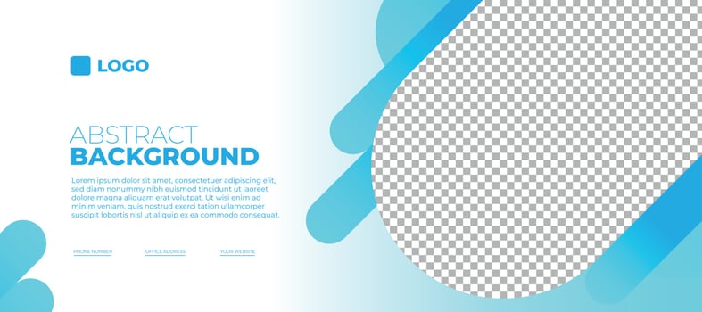 Abstract background vector, horizontal banner with blue and white color scheme, tempalate design for business or medical company vector