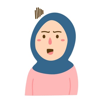 cute hijab girl with various expression vector